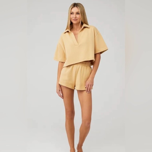 Araminta James Womens Shorts Sz Small Fleece 100% Cotton in Biscuit Nude Tan New - Picture 3 of 16